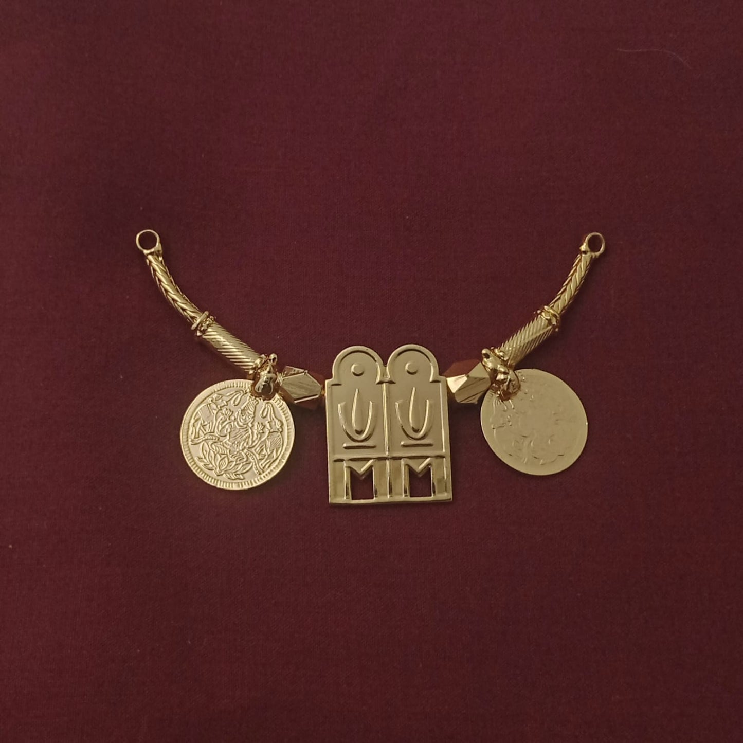 Mangalyam gold plated double vishnu thali set